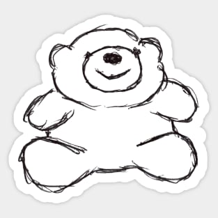 Sitting Smiley Bear Sticker